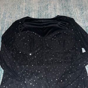 SPARKLY BLACK LONGSLEEVE DRESS